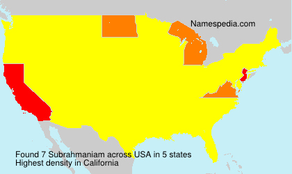 Surname Subrahmaniam in USA Surname Subrahmaniam in USA