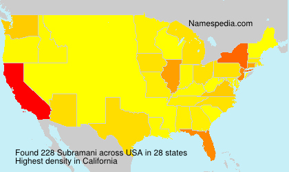 Surname Subramani in USA Surname Subramani in USA