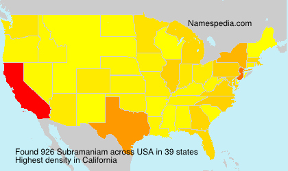 Surname Subramaniam in USA Surname Subramaniam in USA