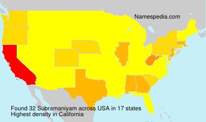 Surname Subramaniyam in USA Surname Subramaniyam in USA