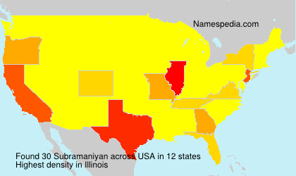 Surname Subramaniyan in USA Surname Subramaniyan in USA
