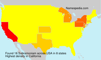 Surname Subramoniam in USA Surname Subramoniam in USA
