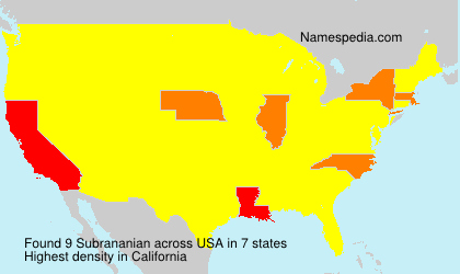 Surname Subrananian in USA Surname Subrananian in USA