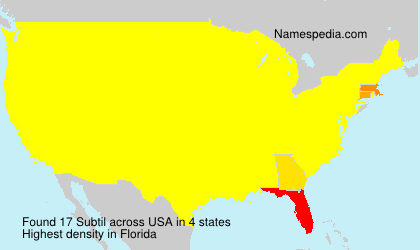 Surname Subtil in USA Surname Subtil in USA