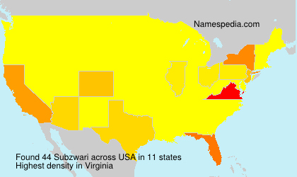 Surname Subzwari in USA Surname Subzwari in USA