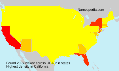 Surname Sudakov in USA Surname Sudakov in USA