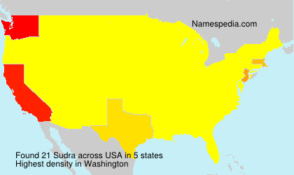 Surname Sudra in USA Surname Sudra in USA