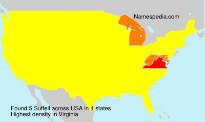 Surname Suffell in USA Surname Suffell in USA