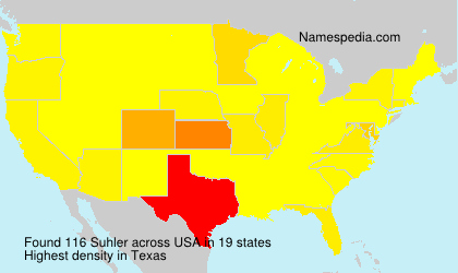 Surname Suhler in USA Surname Suhler in USA