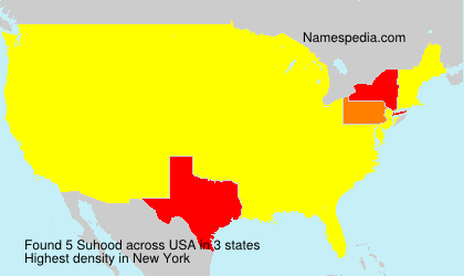 Surname Suhood in USA Surname Suhood in USA