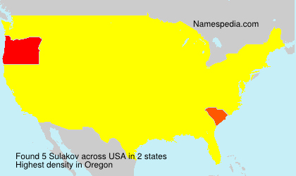 Surname Sulakov in USA Surname Sulakov in USA