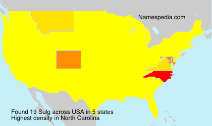 Surname Sulg in USA Surname Sulg in USA