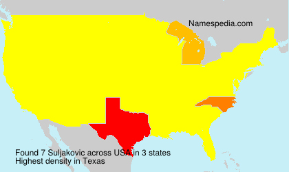 Surname Suljakovic in USA Surname Suljakovic in USA