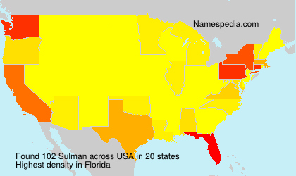 Surname Sulman in USA Surname Sulman in USA