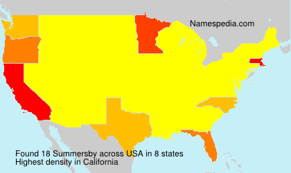 Surname Summersby in USA Surname Summersby in USA