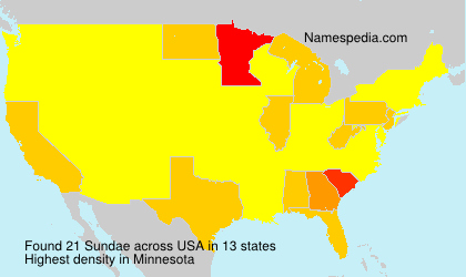 Surname Sundae in USA Surname Sundae in USA