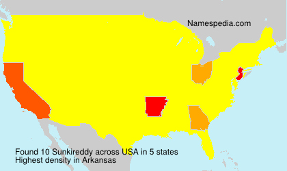 Surname Sunkireddy in USA Surname Sunkireddy in USA