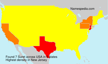 Surname Suret in USA Surname Suret in USA