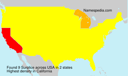 Surname Surplice in USA