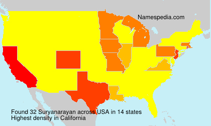 Surname Suryanarayan in USA Surname Suryanarayan in USA