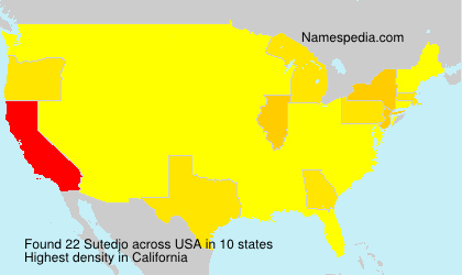 Surname Sutedjo in USA Surname Sutedjo in USA
