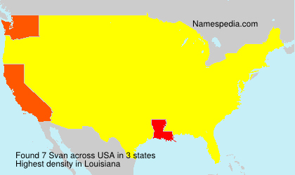 Surname Svan in USA Surname Svan in USA