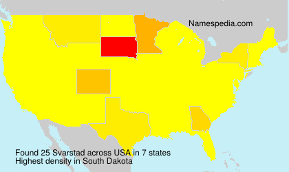 Surname Svarstad in USA Surname Svarstad in USA