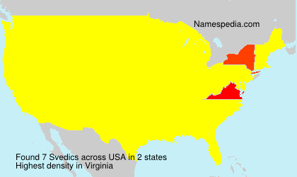 Surname Svedics in USA Surname Svedics in USA