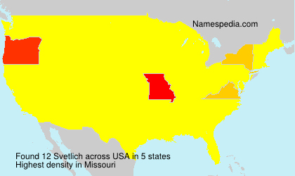Surname Svetlich in USA Surname Svetlich in USA