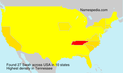 Surname Swah in USA Surname Swah in USA