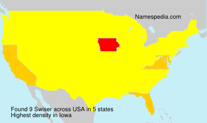 Surname Swiser in USA Surname Swiser in USA