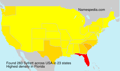 Surname Syfrett in USA Surname Syfrett in USA