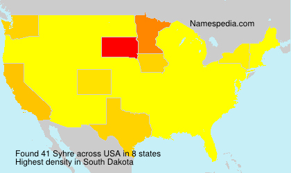Surname Syhre in USA Surname Syhre in USA