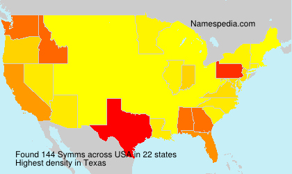 Surname Symms in USA Surname Symms in USA