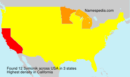 Surname Symonik in USA Surname Symonik in USA