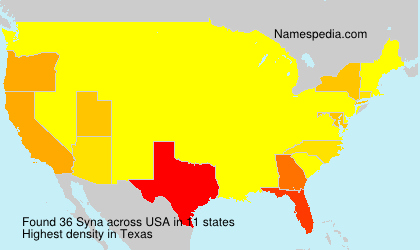 Surname Syna in USA Surname Syna in USA