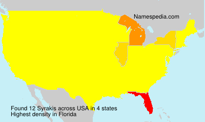 Surname Syrakis in USA Surname Syrakis in USA