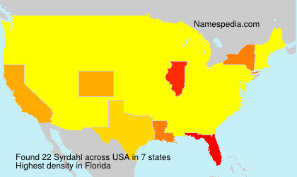 Surname Syrdahl in USA Surname Syrdahl in USA