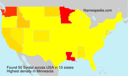 Surname Syrdal in USA Surname Syrdal in USA