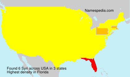 Surname Syri in USA Surname Syri in USA
