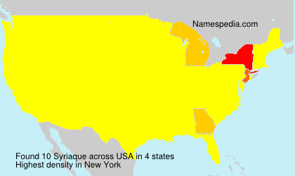 Surname Syriaque in USA