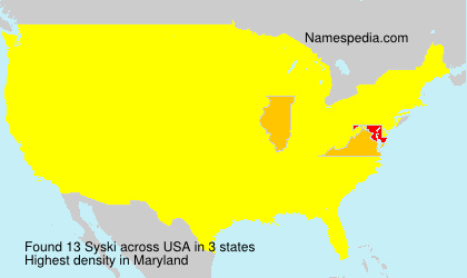 Surname Syski in USA Surname Syski in USA