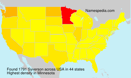 Surname Syverson in USA Surname Syverson in USA