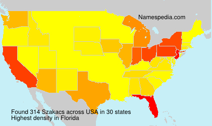 Surname Szakacs in USA Surname Szakacs in USA