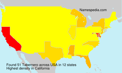 Surname Tabernero in USA Surname Tabernero in USA