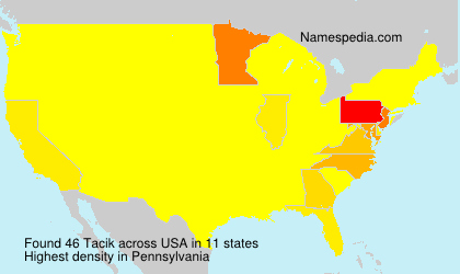 Surname Tacik in USA Surname Tacik in USA