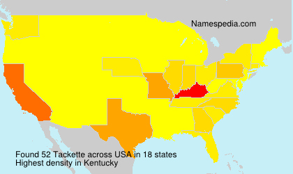 Surname Tackette in USA Surname Tackette in USA