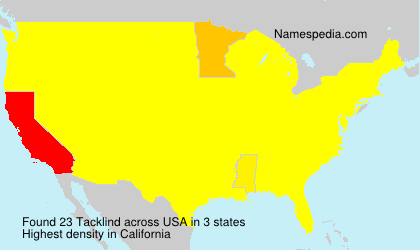 Surname Tacklind in USA