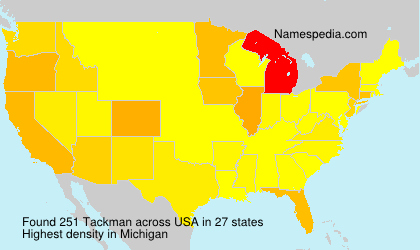 Surname Tackman in USA Surname Tackman in USA