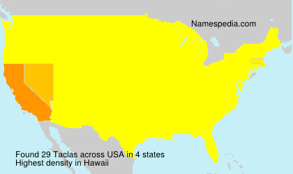 Surname Taclas in USA Surname Taclas in USA